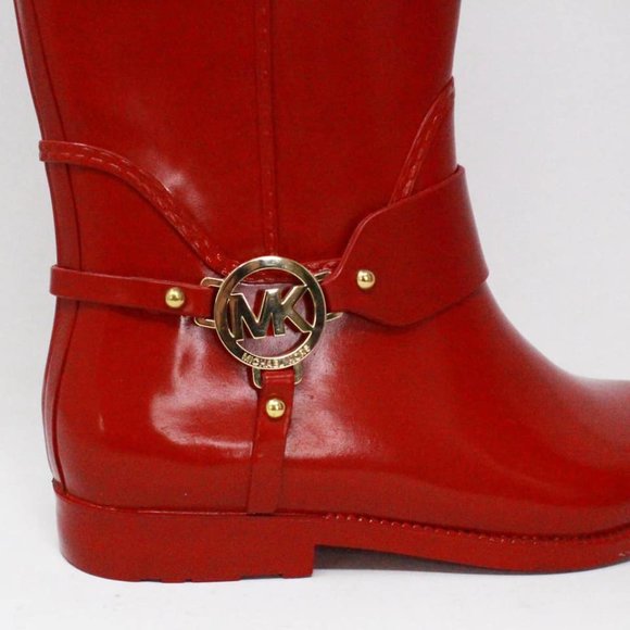 *ON SALE* MICHAEL KORS #38314 Red Tall Rainboots (US 8 EU 38) - Picture 3 of 8